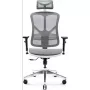 Cadeira de escritório ergonómica Diablo Chairs V-Basic branco-cinzento – altura e inclinação ajustáveis, braços, apoio lombar