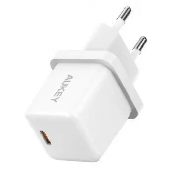 Mini carregador USB-C Aukey PA-F5 20W PD — carregador rápido compacto 20W PD