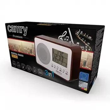 Rádio portátil Camry CR 1153 — rádio de bolso FM com ecrã LCD, altifalante único, procura automática de estações digital, funcionamento em corrente contínua
