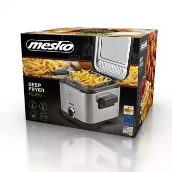 Fritadeira Mesko Home MS 4910 Single 1,5 L 900 W preto aço acetinado