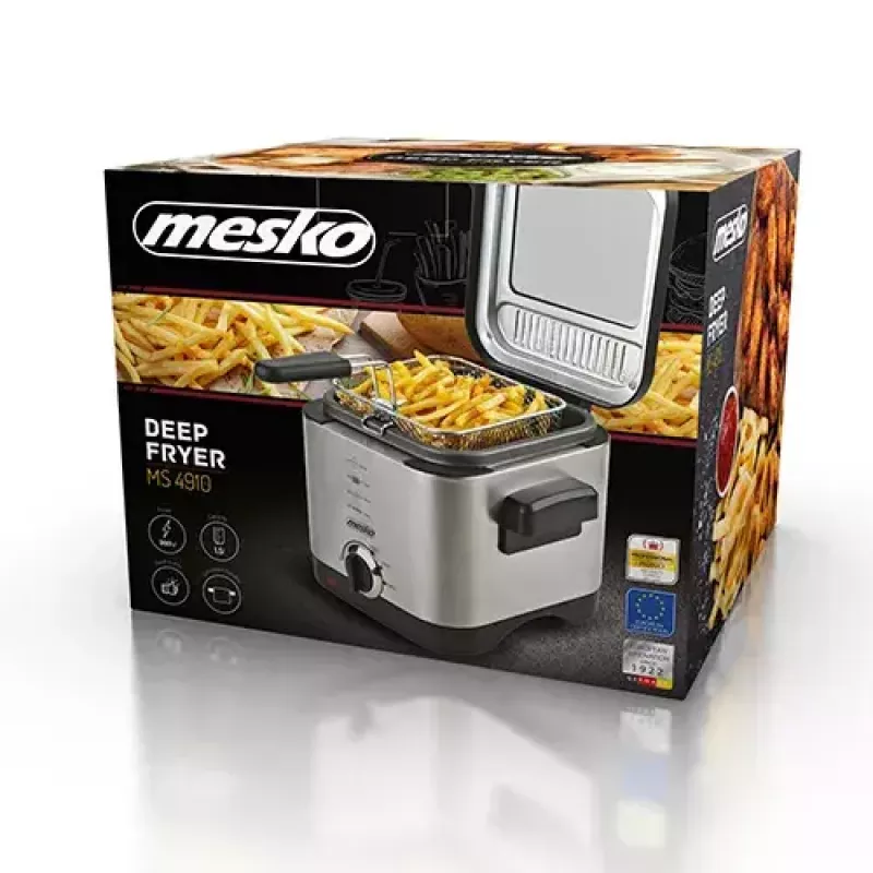 Fritadeira Mesko Home MS 4910 Single 1,5 L 900 W preto aço acetinado