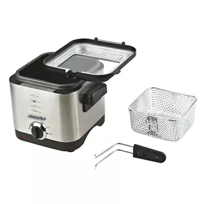 Fritadeira Mesko Home MS 4910 Single 1,5 L 900 W preto aço acetinado