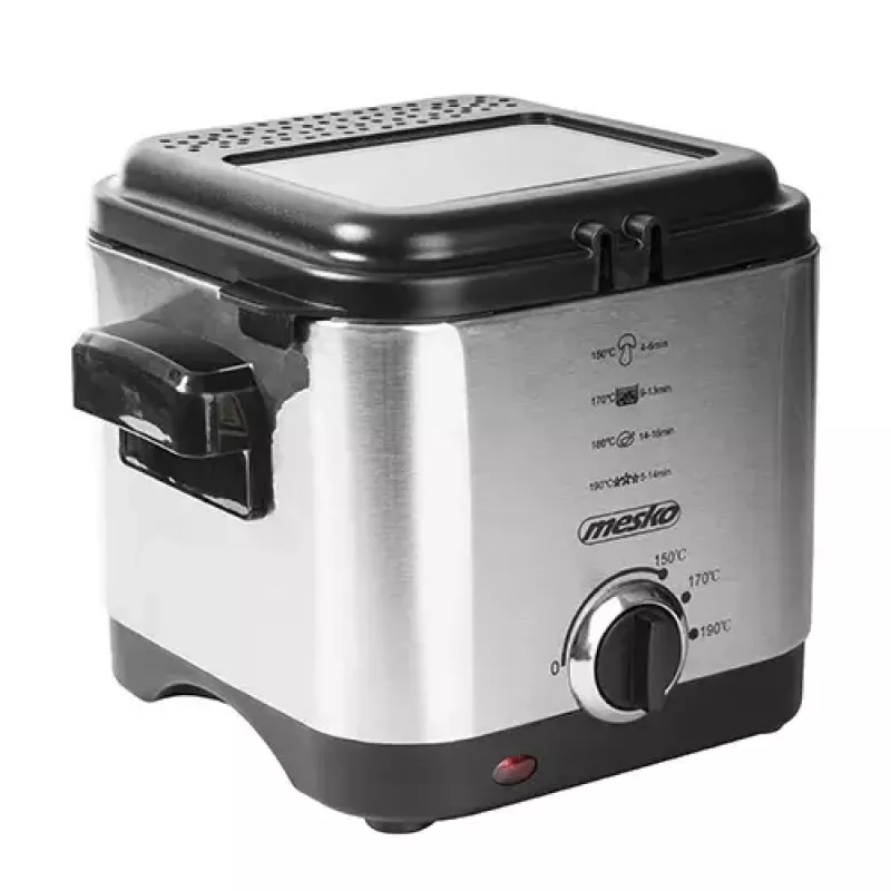 Fritadeira Mesko Home MS 4910 Single 1,5 L 900 W preto aço acetinado