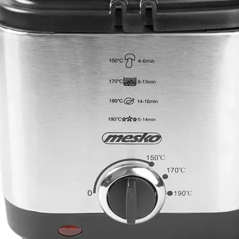 Fritadeira Mesko Home MS 4910 Single 1,5 L 900 W preto aço acetinado