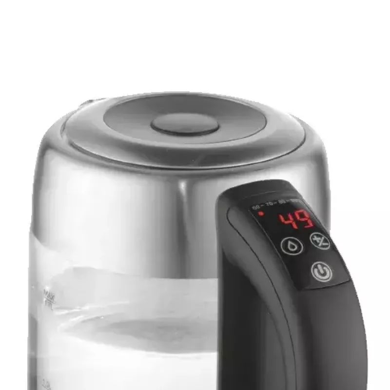 Chaleira Adler AD 1247 1,7 l 2200 W corpo de vidro elementos em aço inoxidável preto
