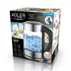 Chaleira Adler AD 1247 1,7 l 2200 W corpo de vidro elementos em aço inoxidável preto