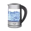 Chaleira Adler AD 1247 1,7 l 2200 W corpo de vidro elementos em aço inoxidável preto