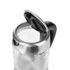 Chaleira Adler AD 1247 1,7 l 2200 W corpo de vidro elementos em aço inoxidável preto