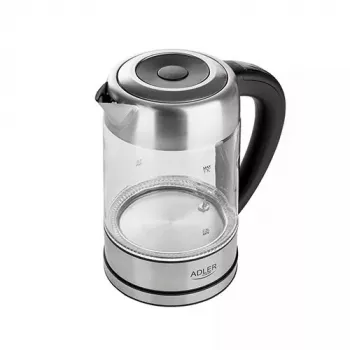 Chaleira Adler AD 1247 1,7 l 2200 W corpo de vidro elementos em aço inoxidável preto