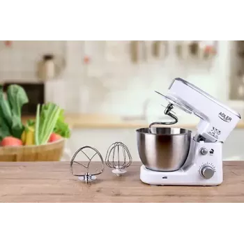 Robot de cozinha Adler AD 4216, 500 W, taça de aço inoxidável de 4 l, branco