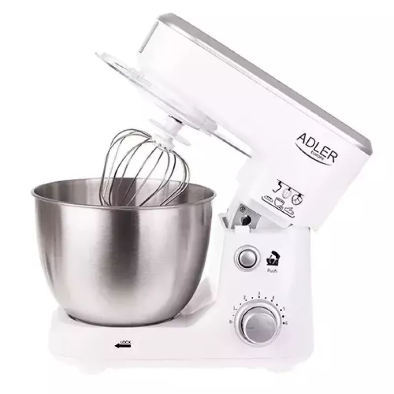 Robot de cozinha Adler AD 4216, 500 W, taça de aço inoxidável de 4 l, branco