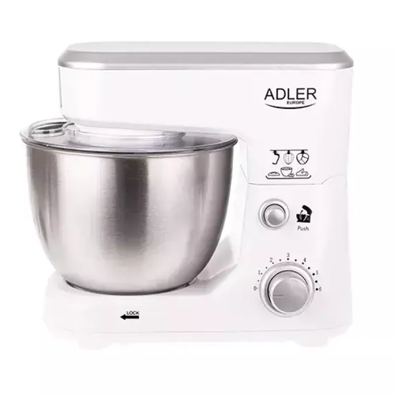 Robot de cozinha Adler AD 4216, 500 W, taça de aço inoxidável de 4 l, branco
