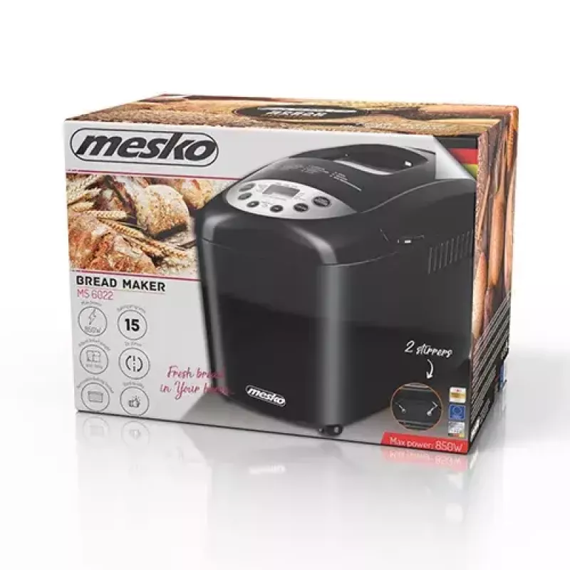 Máquina de fazer pão Mesko Home MS 6022 850 W preto temporizador digital