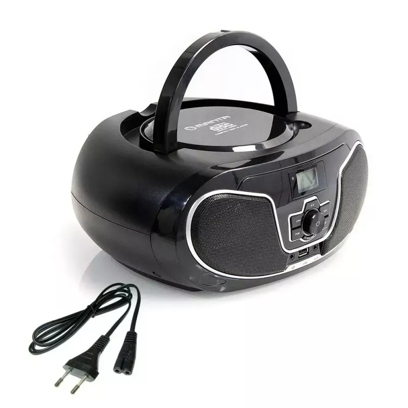 Rádio portátil MANTA BBX007 com Bluetooth 5.0, rádio FM (87,5–108 MHz), LCD, antena telescópica