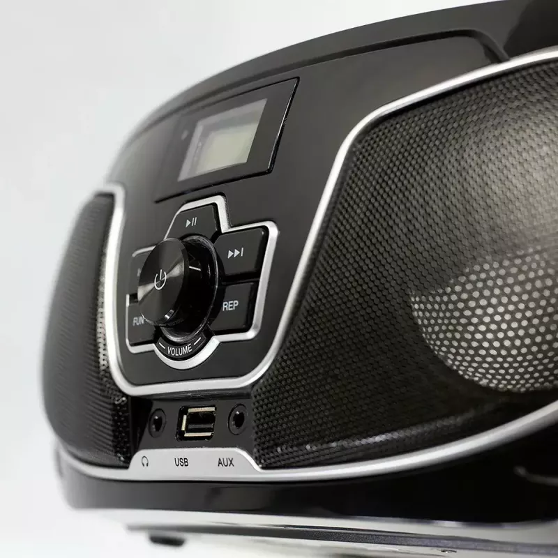 Rádio portátil MANTA BBX007 com Bluetooth 5.0, rádio FM (87,5–108 MHz), LCD, antena telescópica