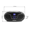 Rádio portátil MANTA BBX007 com Bluetooth 5.0, rádio FM (87,5–108 MHz), LCD, antena telescópica