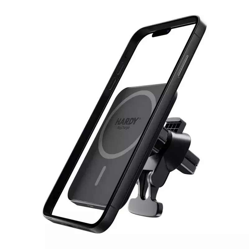 Carregador sem fios para automóvel 3MK HARDY MagCharger — automóvel USB-C 5/9V, carregamento sem fios rápido, preto