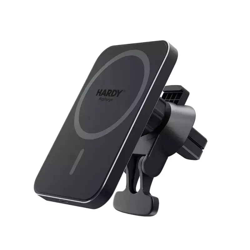 Carregador sem fios para automóvel 3MK HARDY MagCharger — automóvel USB-C 5/9V, carregamento sem fios rápido, preto