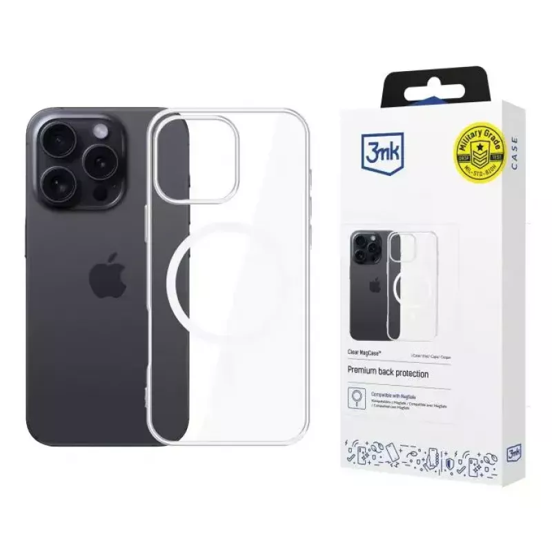 Capa 3MK Clear MagCase para Apple iPhone 16 Pro transparente