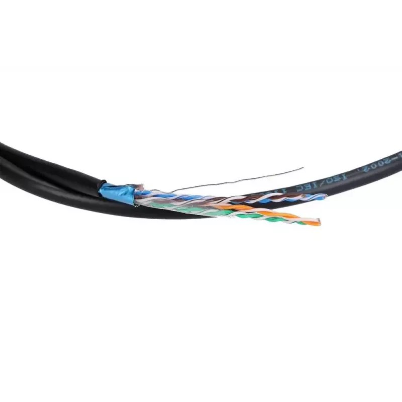 Cabo de rede Extralink par entrançado CAT5E FTP exterior com gel 100 m preto