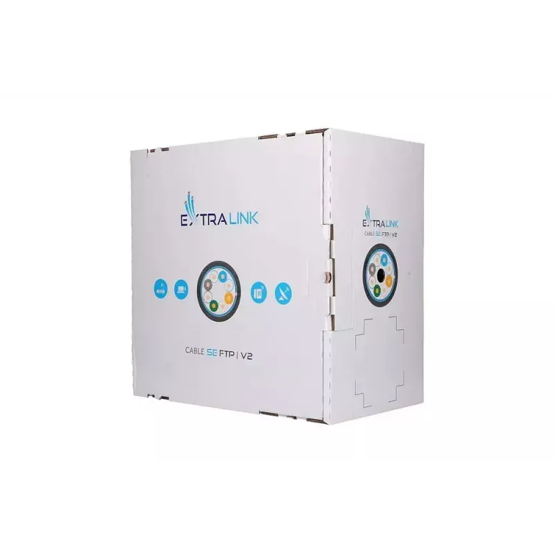 Cabo de rede Extralink par entrançado CAT5E FTP exterior com gel 100 m preto
