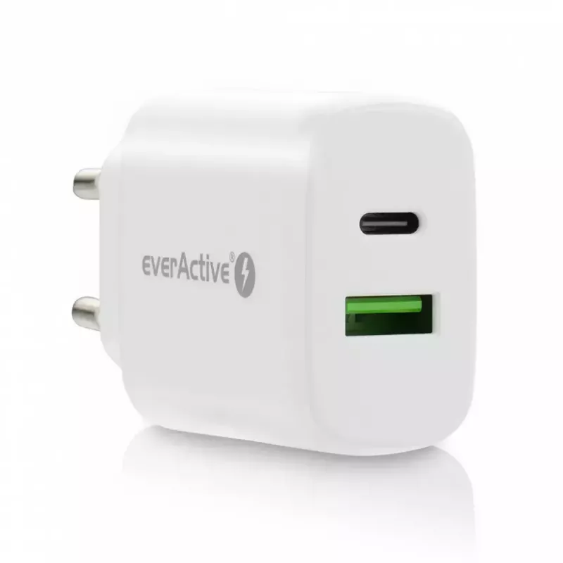 Carregador USB-C everActive SC-370Q 25W QC3.0 carregamento rápido USB