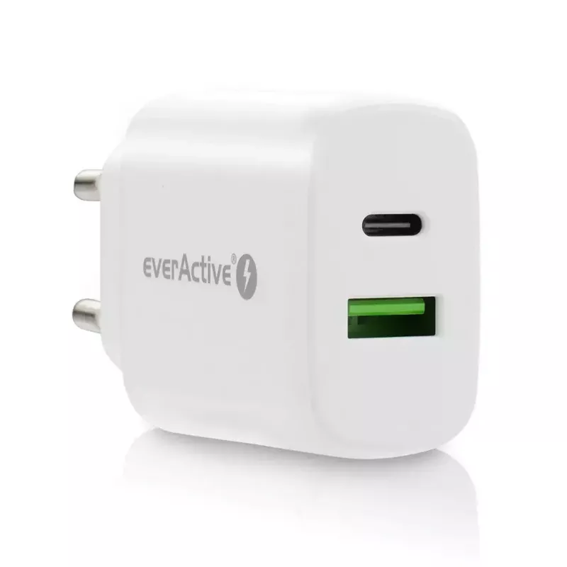 Carregador USB-C everActive SC-370Q 25W QC3.0 carregamento rápido USB