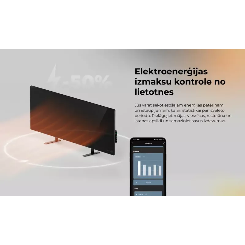 Aquecedor elétrico de infravermelhos AENO Premium Eco Smart Heater AGH0005S, cinzento