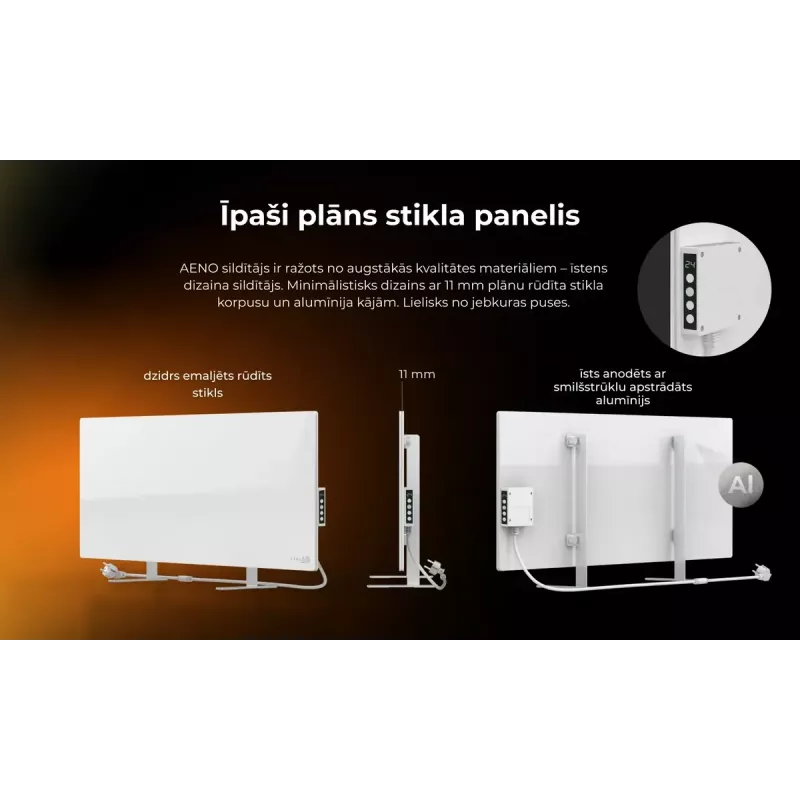 Aquecedor elétrico de infravermelhos AENO Premium Eco Smart Heater AGH0005S, cinzento