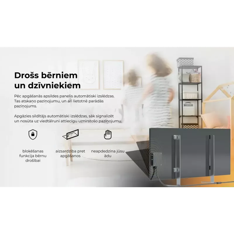 Aquecedor elétrico de infravermelhos AENO Premium Eco Smart Heater AGH0005S, cinzento