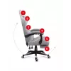 Cadeira gaming Huzaro FORCE 4.7 assento concha cinzento – tecido, assento e encosto almofadados, apoio de pés, peso máx. 140 kg, altura 113–123 cm