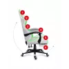 Cadeira gaming Huzaro FORCE 4.7 RGB branco — assento concha almofadado em tecido, carga máx. 140 kg, altura ajustável 43–53 cm, inclinação 90–140°