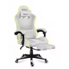 Cadeira gaming Huzaro FORCE 4.7 RGB branco — assento concha almofadado em tecido, carga máx. 140 kg, altura ajustável 43–53 cm, inclinação 90–140°