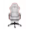 Cadeira gaming Huzaro FORCE 4.7 RGB branco — assento concha almofadado em tecido, carga máx. 140 kg, altura ajustável 43–53 cm, inclinação 90–140°