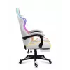 Cadeira gaming Huzaro FORCE 4.7 RGB branco — assento concha almofadado em tecido, carga máx. 140 kg, altura ajustável 43–53 cm, inclinação 90–140°