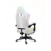 Cadeira gaming Huzaro FORCE 4.7 RGB branco — assento concha almofadado em tecido, carga máx. 140 kg, altura ajustável 43–53 cm, inclinação 90–140°