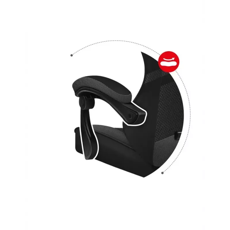 Cadeira gaming Huzaro FORCE 4.4 CARBON — assento desportivo almofadado em tecido, altura 115–125 cm, carga máx. 130 kg, base de aço, apoios de braços ajustáveis