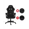 Cadeira gaming Huzaro FORCE 4.4 CARBON — assento desportivo almofadado em tecido, altura 115–125 cm, carga máx. 130 kg, base de aço, apoios de braços ajustáveis