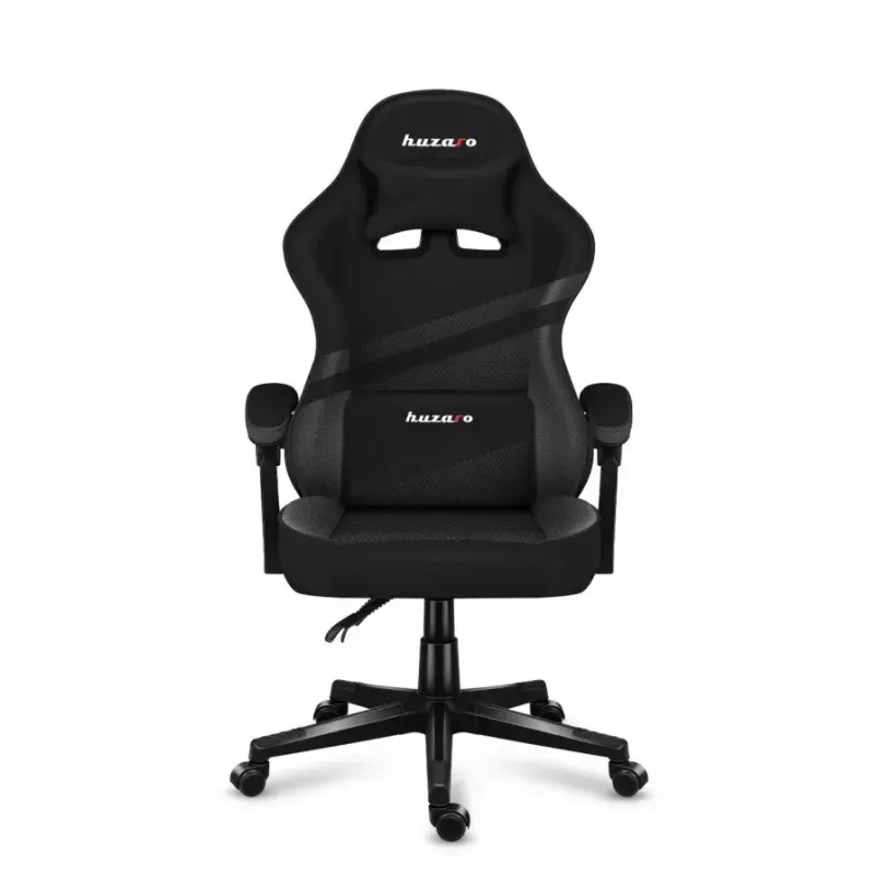 Cadeira gaming Huzaro FORCE 4.4 CARBON — assento desportivo almofadado em tecido, altura 115–125 cm, carga máx. 130 kg, base de aço, apoios de braços ajustáveis