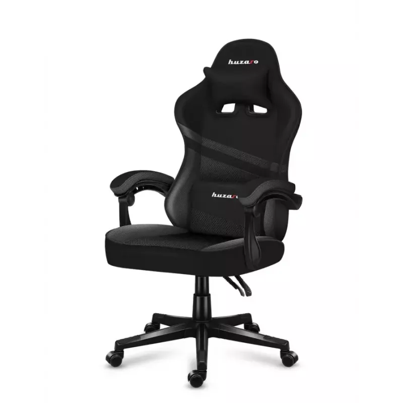 Cadeira gaming Huzaro FORCE 4.4 CARBON — assento desportivo almofadado em tecido, altura 115–125 cm, carga máx. 130 kg, base de aço, apoios de braços ajustáveis