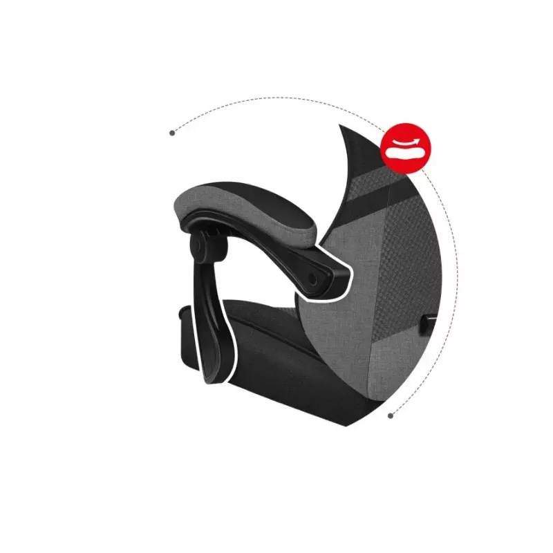 Cadeira gaming huzaro FORCE 4.4 com assento tipo concha preto cinzento — tecido mesh, máx. 130 kg, altura ajustável 45–55 cm, 5 rodas