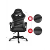 Cadeira gaming huzaro FORCE 4.4 com assento tipo concha preto cinzento — tecido mesh, máx. 130 kg, altura ajustável 45–55 cm, 5 rodas