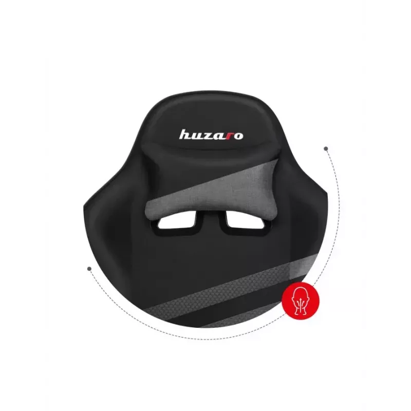 Cadeira gaming huzaro FORCE 4.4 com assento tipo concha preto cinzento — tecido mesh, máx. 130 kg, altura ajustável 45–55 cm, 5 rodas