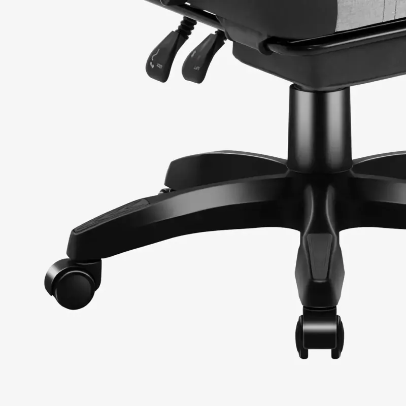 Cadeira gaming Huzaro Force 3.7 cinzento — cadeirão gaming ergonómico, altura ajustável 107,5–116,5 cm, largura do assento 47 cm