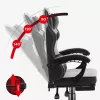 Cadeira gaming Huzaro Force 3.7 cinzento — cadeirão gaming ergonómico, altura ajustável 107,5–116,5 cm, largura do assento 47 cm