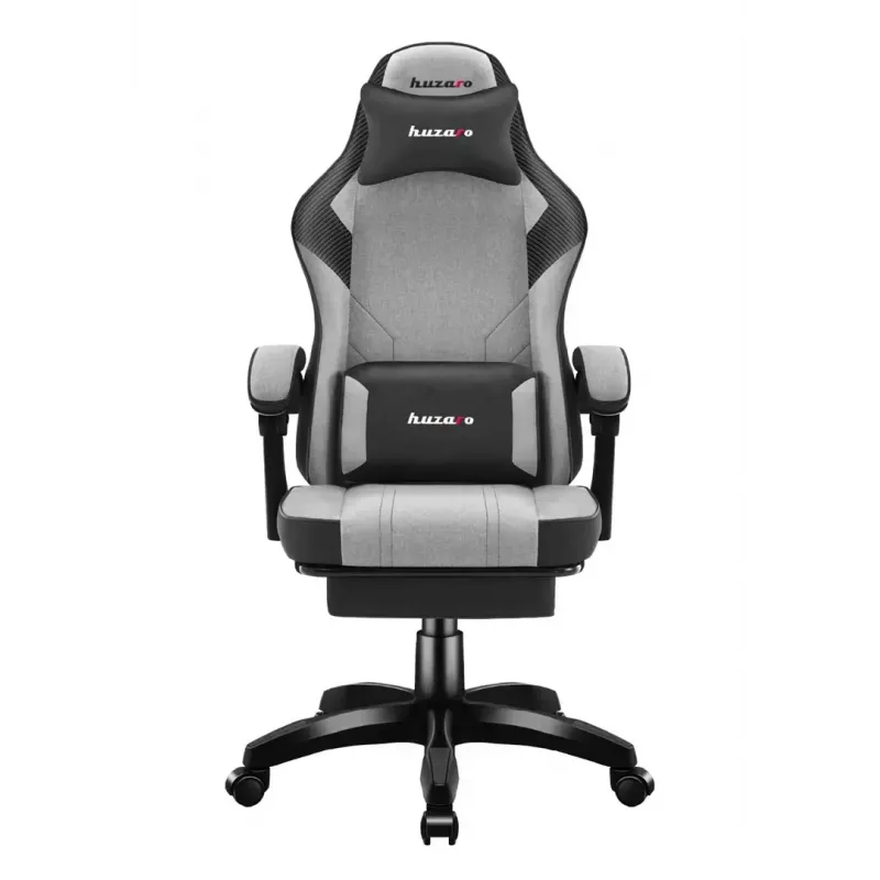 Cadeira gaming Huzaro Force 3.7 cinzento — cadeirão gaming ergonómico, altura ajustável 107,5–116,5 cm, largura do assento 47 cm