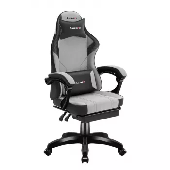 Cadeira gaming Huzaro Force 3.7 cinzento — cadeirão gaming ergonómico, altura ajustável 107,5–116,5 cm, largura do assento 47 cm