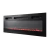 Móvel de TV Cama Meble EVA com lareira elétrica 180×40×52 cm, corpo branco, portas branco brilhante, tampo em MDF