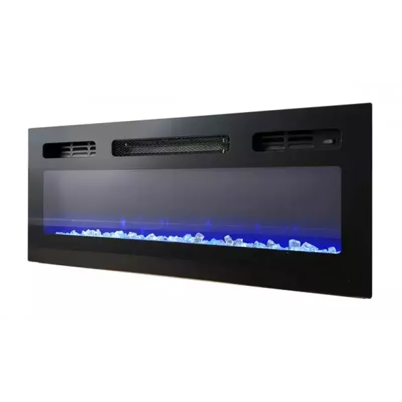 Móvel de TV Cama Meble EVA com lareira elétrica 180×40×52 cm, corpo branco, portas branco brilhante, tampo em MDF