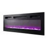 Móvel de TV Cama Meble EVA com lareira elétrica 180x40x52 cm, preto/preto brilhante